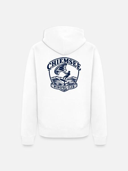 Wingfoil Club Logo Wasserabenteuer - Unisex Premium Bio Zip Hoodie - Weiß