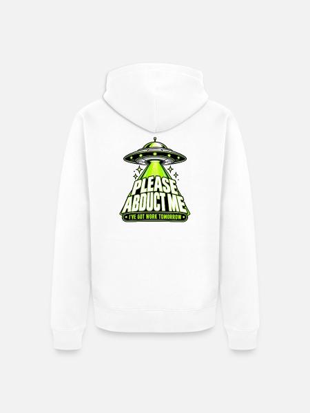 Neon-UFO-Entführungs-Meme - Unisex Premium Bio Zip Hoodie - Weiß
