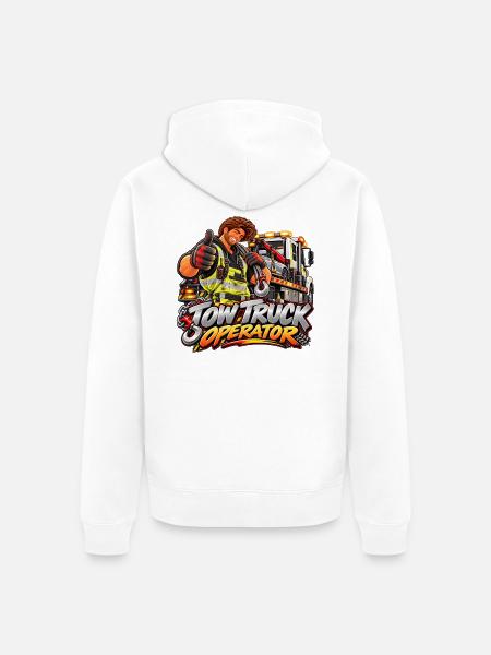 Cartoon-Schleppfahrer - Unisex Premium Bio Zip Hoodie - Weiß