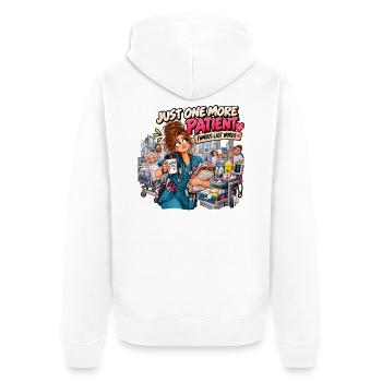 Juste un patient de plus – Infirmière héroïne - Unisex Premium Bio Zip Hoodie - Weiß - Hinten - Thijin (182cm)