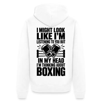 Boxer, Boxer, Liebhaber, Kampfsport, Fitness - Unisex Premium Bio Zip Hoodie - Weiß - Hinten - Thijin (182cm)