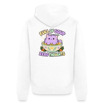 Full of Soup Zero Thoughts - Unisex Premium Bio Zip Hoodie - Weiß - Hinten - Thijin (182cm)
