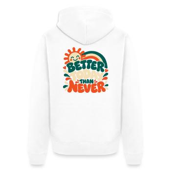 Better Today Than Never - Unisex Premium Bio Zip Hoodie - Weiß - Hinten - Thijin (182cm)