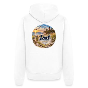 Darß Westküstenzauber Strandbild - Unisex Premium Bio Zip Hoodie - Weiß - Hinten - Thijin (182cm)