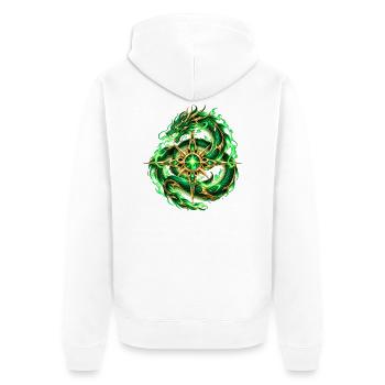 Smaragdgrüner Schlangenstern - Unisex Premium Bio Zip Hoodie - Weiß - Hinten - Thijin (182cm)