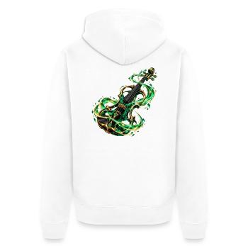 Smaragdgrüne Arkane Violine - Unisex Premium Bio Zip Hoodie - Weiß - Hinten - Thijin (182cm)