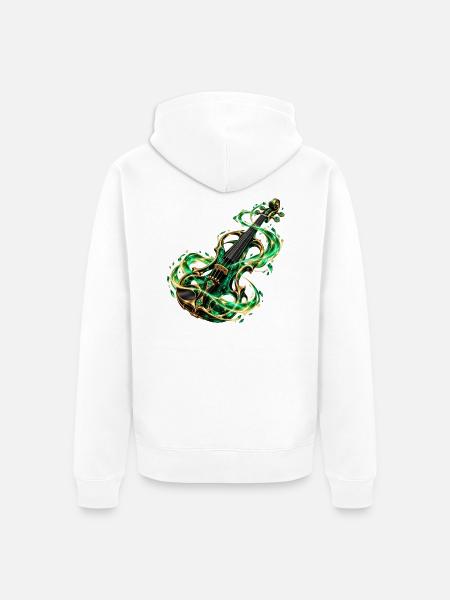 Smaragdgrüne Arkane Violine - Unisex Premium Bio Zip Hoodie - Weiß