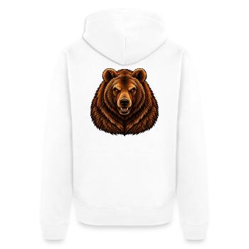 Der Bär - Unisex Premium Bio Zip Hoodie - Weiß - Hinten - Thijin (182cm)