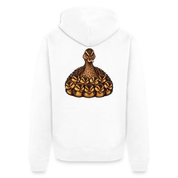 Weibliche Stockente und Küken - Unisex Premium Bio Zip Hoodie - Weiß - Hinten - Thijin (182cm)