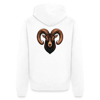 Mouflonkäfer - Unisex Premium Bio Zip Hoodie - Weiß - Hinten - Thijin (182cm)