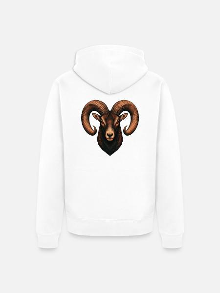 Mouflonkäfer - Unisex Premium Bio Zip Hoodie - Weiß