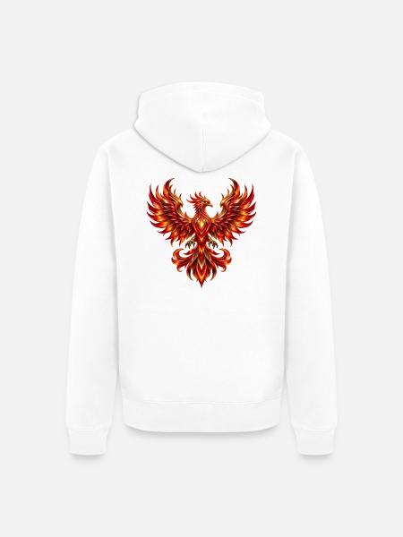 Rubin-Feuer-Phönix - Unisex Premium Bio Zip Hoodie - Weiß
