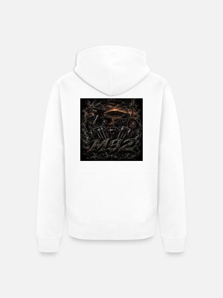 M92 Schattenmotoren Abendfeuer - Unisex Premium Bio Zip Hoodie - Weiß