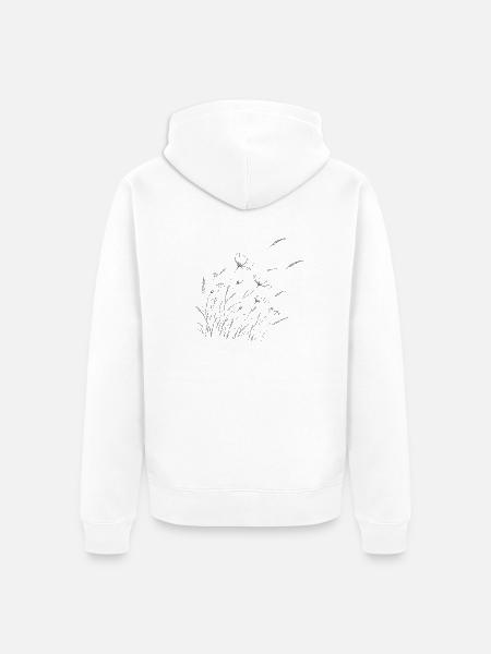 Dunkle Wildgrasblumen - Unisex Premium Bio Zip Hoodie - Weiß
