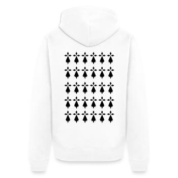 Hermine Bretagne drapeau Breton - Veste à capuche bio Premium Unisexe - blanc - Dos - Thijin (182cm)