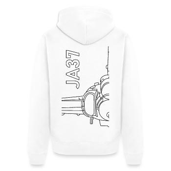 ja37 viggen - Unisex Premium Organic Zip Hoodie - white - Back - Thijin (182cm)