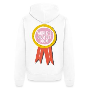 Weltbeste Durchschnitts-Mama – Lustiger Mom-Spruch - Unisex Premium Bio Zip Hoodie - Weiß - Hinten - Thijin (182cm)