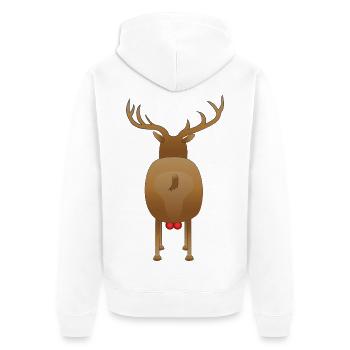 Platzhirsch von hinten - Unisex Premium Bio Zip Hoodie - Weiß - Hinten - Thijin (182cm)