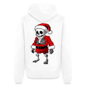 Weihnachten Skelett / Thanksgiving - Unisex Premium Bio Zip Hoodie - Weiß - Hinten - Thijin (182cm)