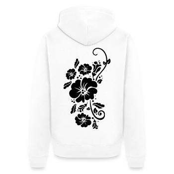 floral flower blumen sommer - Unisex Premium Organic Zip Hoodie - white - Back - Thijin (182cm)