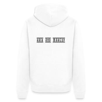 Hair_and_Makeup - Unisex Premium Bio Zip Hoodie - Weiß - Hinten - Thijin (182cm)