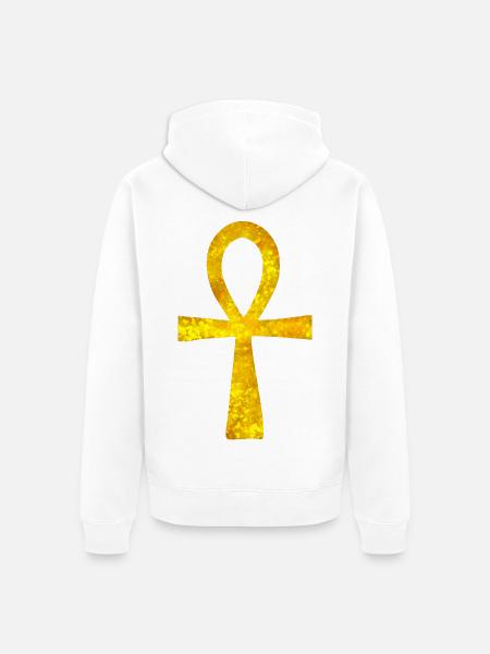 Symbols: Anch glowing (ancient Egypt) - Unisex Premium Organic Zip Hoodie - white