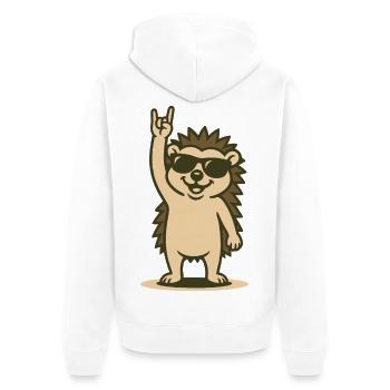 Rock’n’Roll Hérisson Bébé - Veste à capuche bio Premium Unisexe - blanc - Dos - Thijin (182cm)