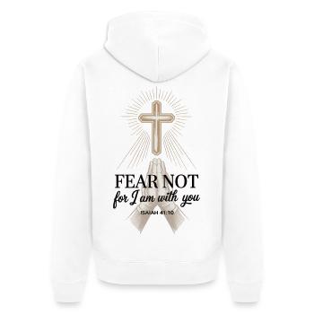Inspirational Bible Verse T-Shirt for Christians - Unisex Premium Organic Zip Hoodie - white - Back - Thijin (182cm)