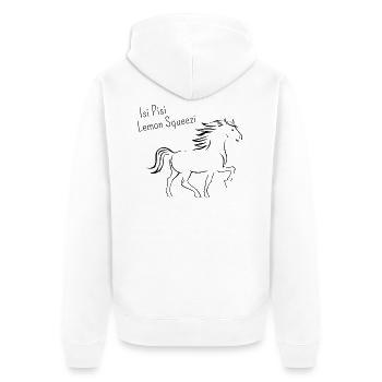Isi Pisi Lemon Squeeze by Maison Bichon - Unisex Premium Bio Zip Hoodie - Weiß - Hinten - Thijin (182cm)