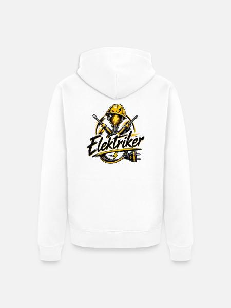 Elektriker Power Icon - Unisex Premium Bio Zip Hoodie - Weiß