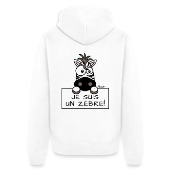 Je suis un Zèbre - Veste à capuche bio Premium Unisexe - blanc - Dos - Thijin (182cm)