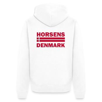 Horsens Dänemark-Flaggenmotiv - Unisex Premium Bio Zip Hoodie - Weiß - Hinten - Thijin (182cm)