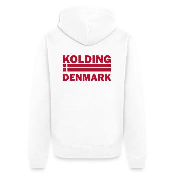 Kolding, Dänemarks Stadtflagge - Unisex Premium Bio Zip Hoodie - Weiß - Hinten - Thijin (182cm)