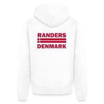 Randers-Dänemark-Flaggenemblem - Unisex Premium Bio Zip Hoodie - Weiß - Hinten - Thijin (182cm)