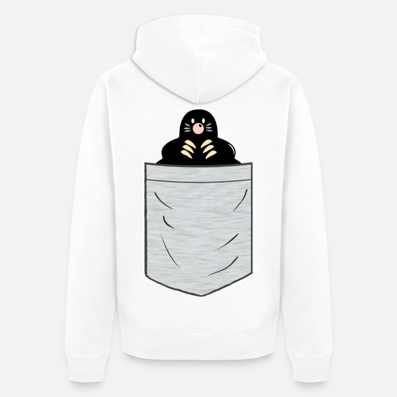 Poche poitrine Mole - Veste à capuche bio Premium Unisexe - blanc