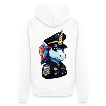 Police de la licorne - Veste à capuche bio Premium Unisexe - blanc - Dos - Thijin (182cm)