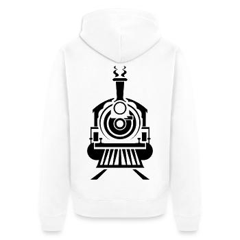 Steam locomotive graphics - Unisex Premium Organic Zip Hoodie - white - Back - Thijin (182cm)