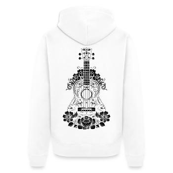 Ukulele - Unisex Premium Bio Zip Hoodie - Weiß - Hinten - Thijin (182cm)
