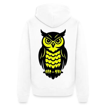 Pop Art Eulen Design - Unisex Premium Bio Zip Hoodie - Weiß - Hinten - Thijin (182cm)