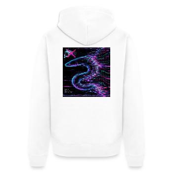 Semantischer Schleim - System Error - Unisex Premium Bio Zip Hoodie - Weiß - Hinten - Thijin (182cm)