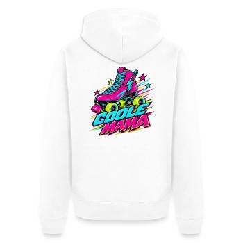 Neon Roller Mama - Unisex Premium Bio Zip Hoodie - Weiß - Hinten - Thijin (182cm)