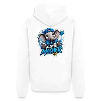 Kleiner Macher Elefant - Unisex Premium Bio Zip Hoodie - Weiß - Hinten - Thijin (182cm)