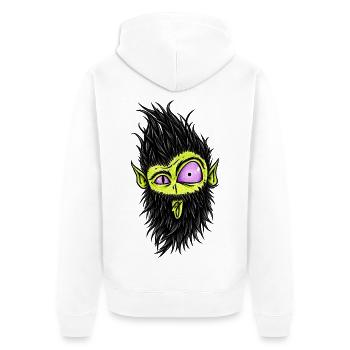 baertiger_Zombie 2 - Unisex Premium Bio Zip Hoodie - Weiß - Hinten - Thijin (182cm)