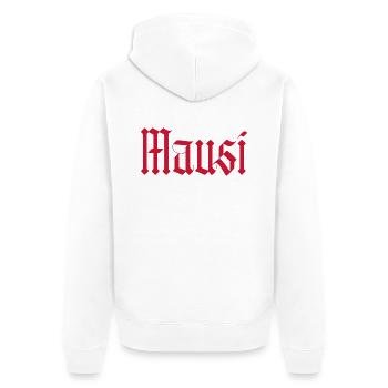 mausi / gothik stil (rot) - Unisex Premium Bio Zip Hoodie - Weiß - Hinten - Thijin (182cm)