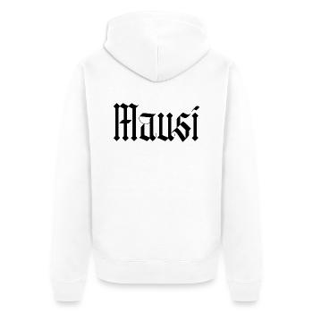 mausi / gothik stil  - Unisex Premium Bio Zip Hoodie - Weiß - Hinten - Thijin (182cm)