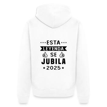 Regalo de jubilación Humor 2025, Jubilado en 2025 - Veste à capuche bio Premium Unisexe - blanc - Dos - Thijin (182cm)