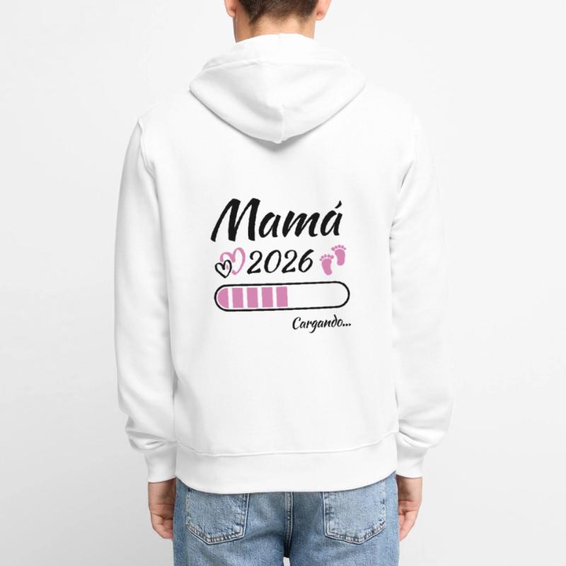 Werdende Mutter 2026 Loading Unisex Premium Bio Zip Hoodie