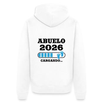 Grand-père 2026 Chargement Cadeau pour le futur grand-père - Veste à capuche bio Premium Unisexe - blanc - Dos - Thijin (182cm)