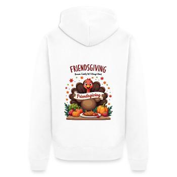 Friendsgiving Family - Unisex Premium Bio Zip Hoodie - Weiß - Hinten - Thijin (182cm)