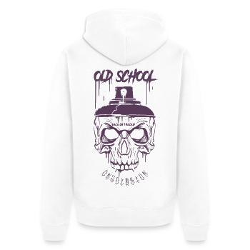 Crâne Punk Art Rétro - Veste à capuche bio Premium Unisexe - blanc - Dos - Thijin (182cm)